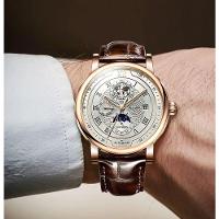 Relógio Masculino Lige 8820 Prova D' água Ouro Azul - 2