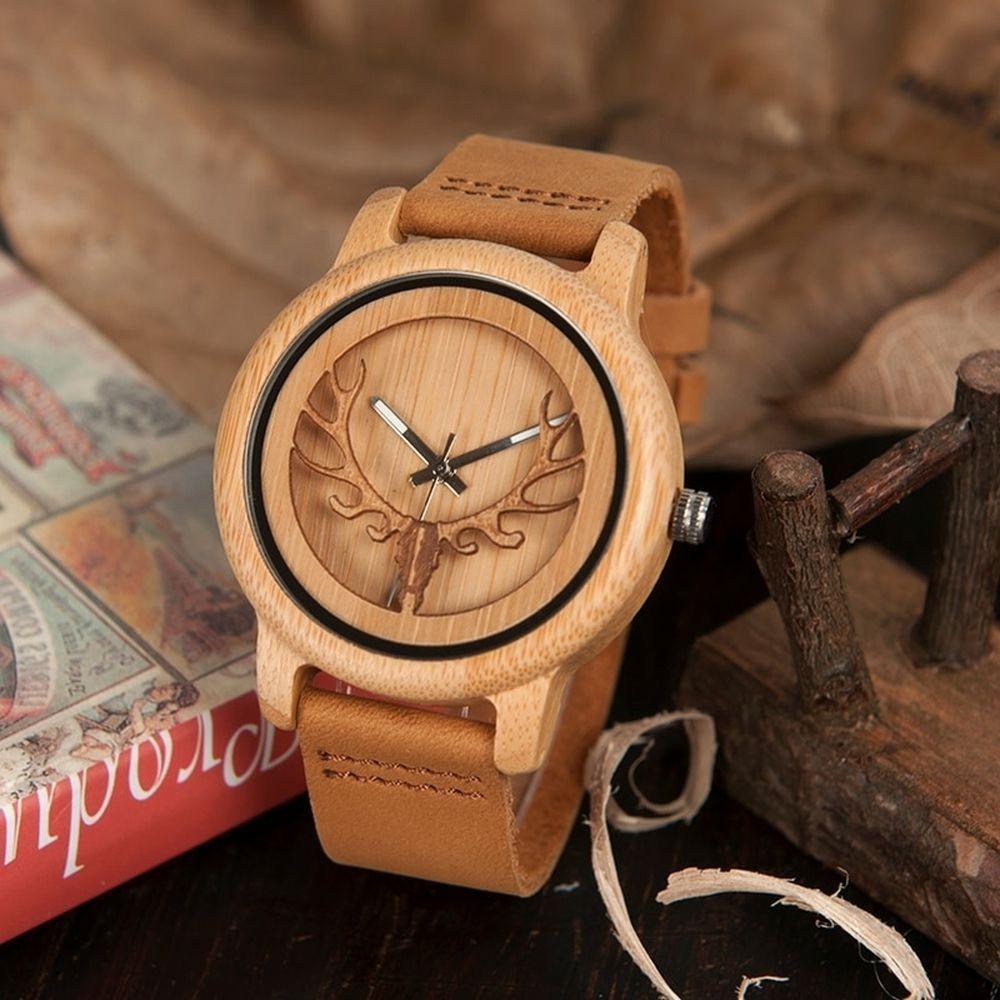 Relógio De Pulso De Bambu Masculino Bobo Bird A27 Não À Prova D' Água - 8