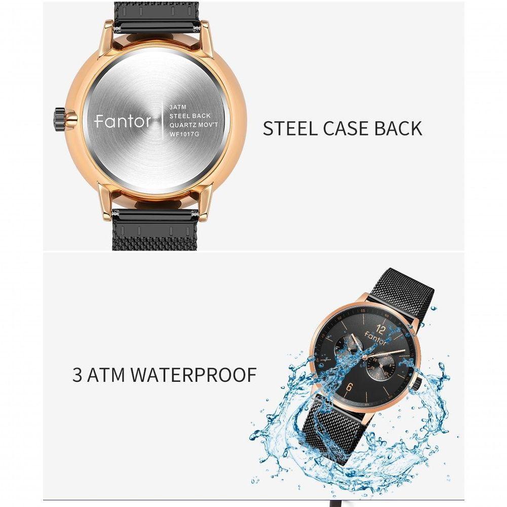 Relógio Masculino Fantor Wf1017g à Prova D'água Prata - 3