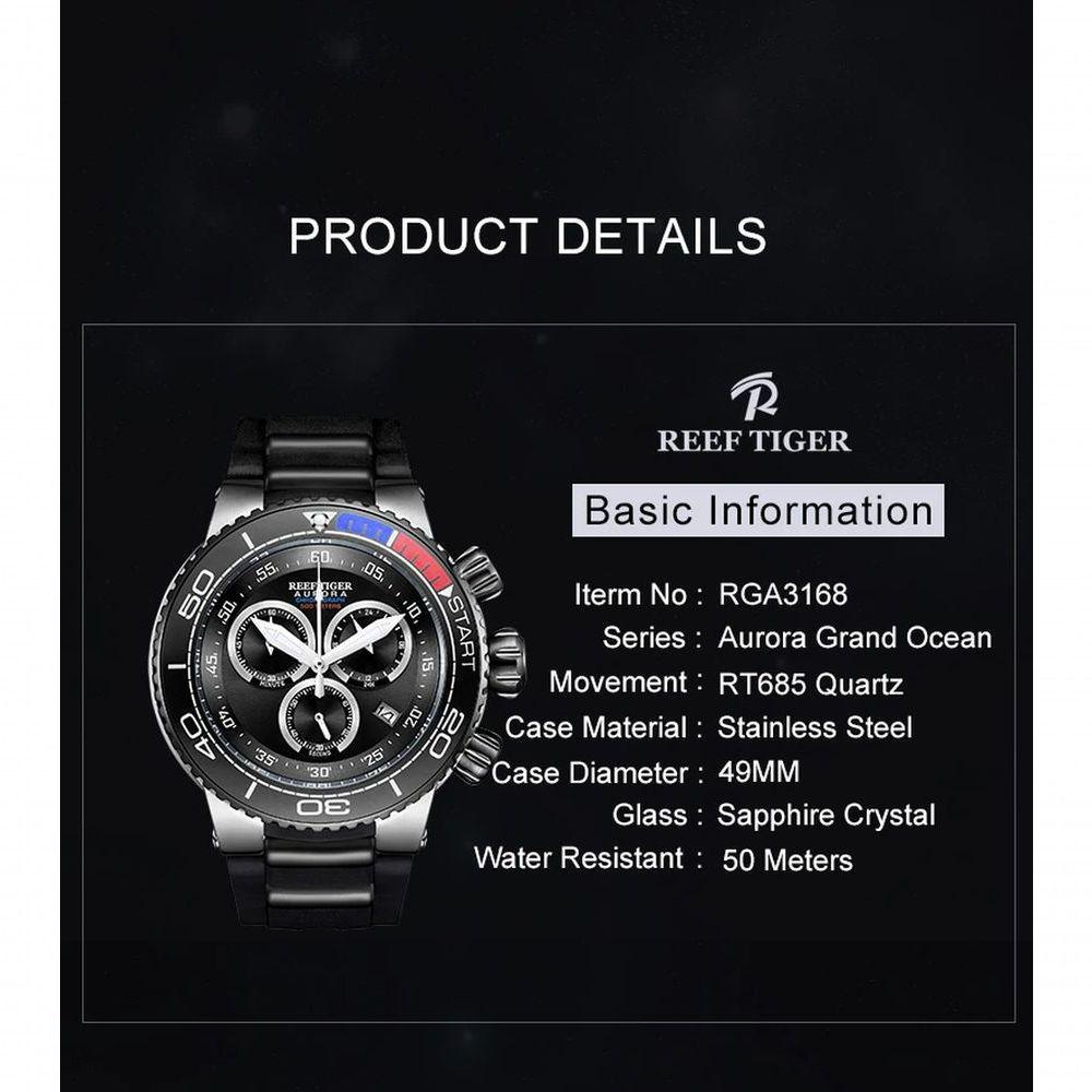 Relógio Masculino Reef Tiger Rga3168-bbb à Prova D'água Prata - 4