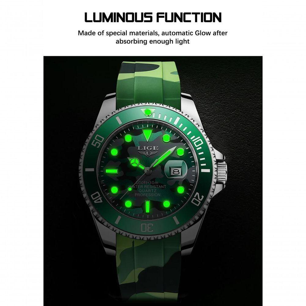 Relógios Masculino Lige 8957 à Prova D'água Vermelho - 3