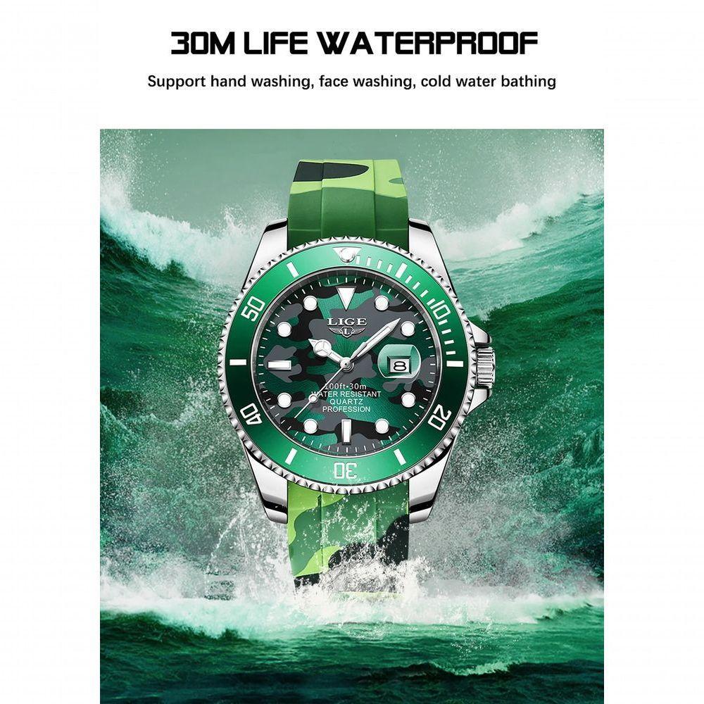 Relógios Masculino Lige 8957 à Prova D'água Vermelho - 4