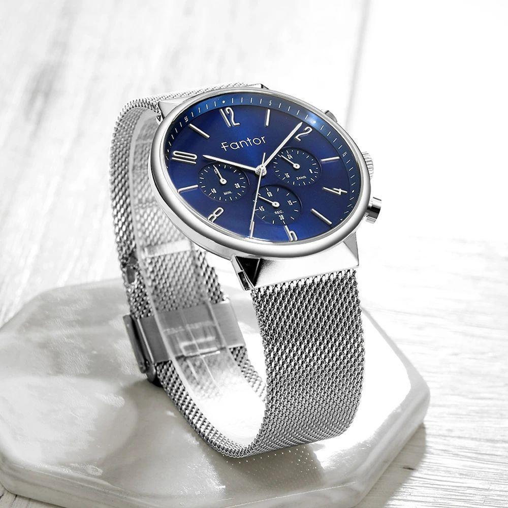 Relógio Masculino Fantor Wf1016g à Prova D'água Azul - 3