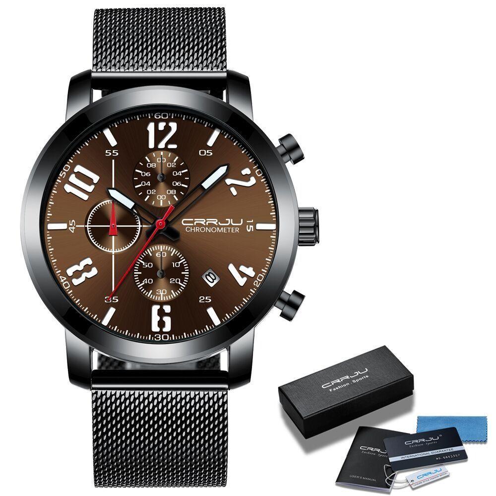 Relógio Masculino Aço Inoxidável Resistente À Água Luminoso - 1