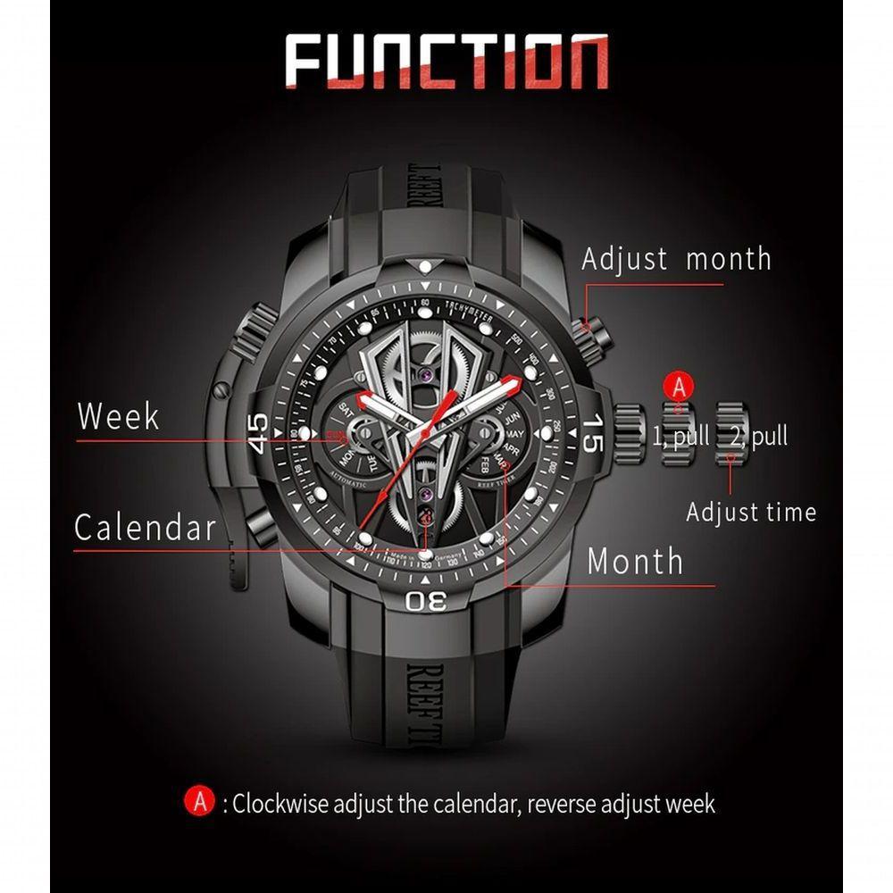 Relógio Masculino Reef Tiger Rga3591-yby à Prova D'água Cinza - 4