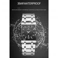 Relógio Masculino De Luxo Retangular Va Va Voom Va-2431 À Prova D'Água Ouro - 4