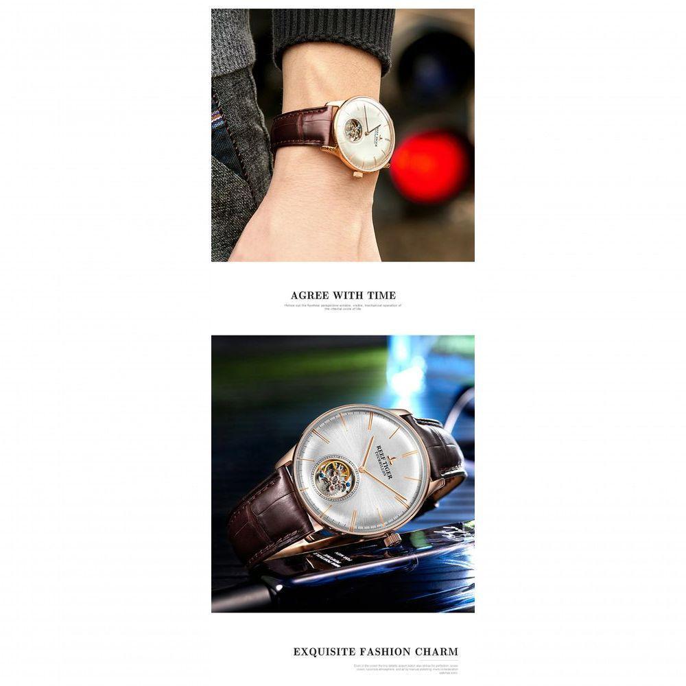 Relógio Masculino Reef Tiger Rga1930-pbs à Prova D'água Marrom Escuro - 3