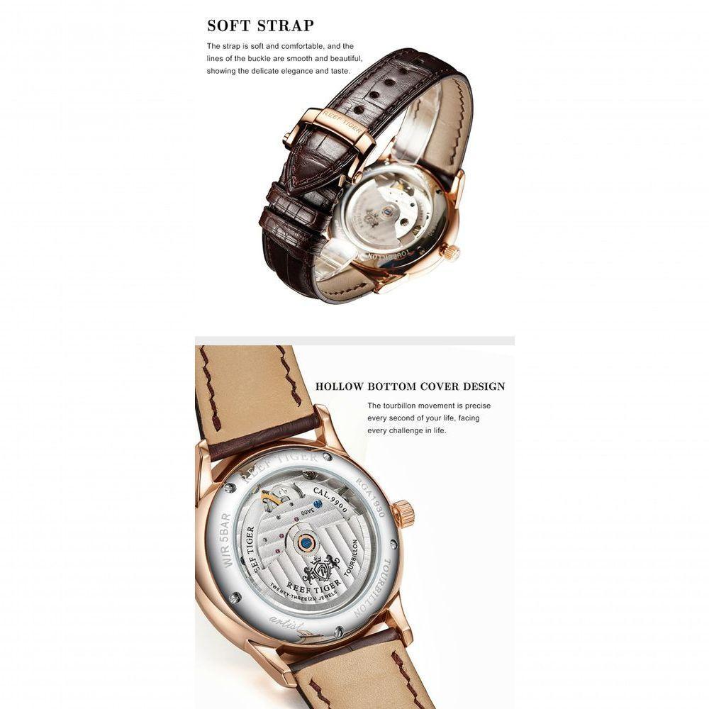 Relógio Masculino Reef Tiger Rga1930-pbs à Prova D'água Marrom Escuro - 4