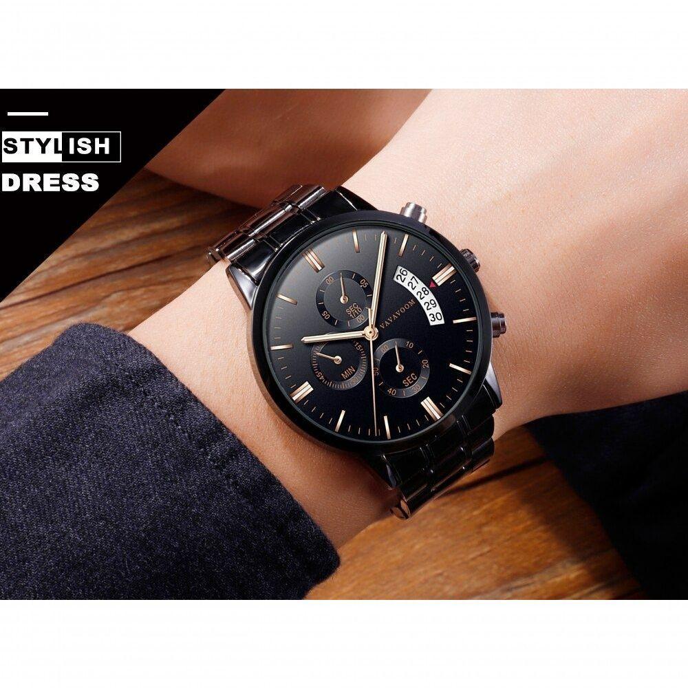 Relógio Masculino Aço Inoxidavel Va Va Voom Va-214 À Prova D'Água Azul - 8