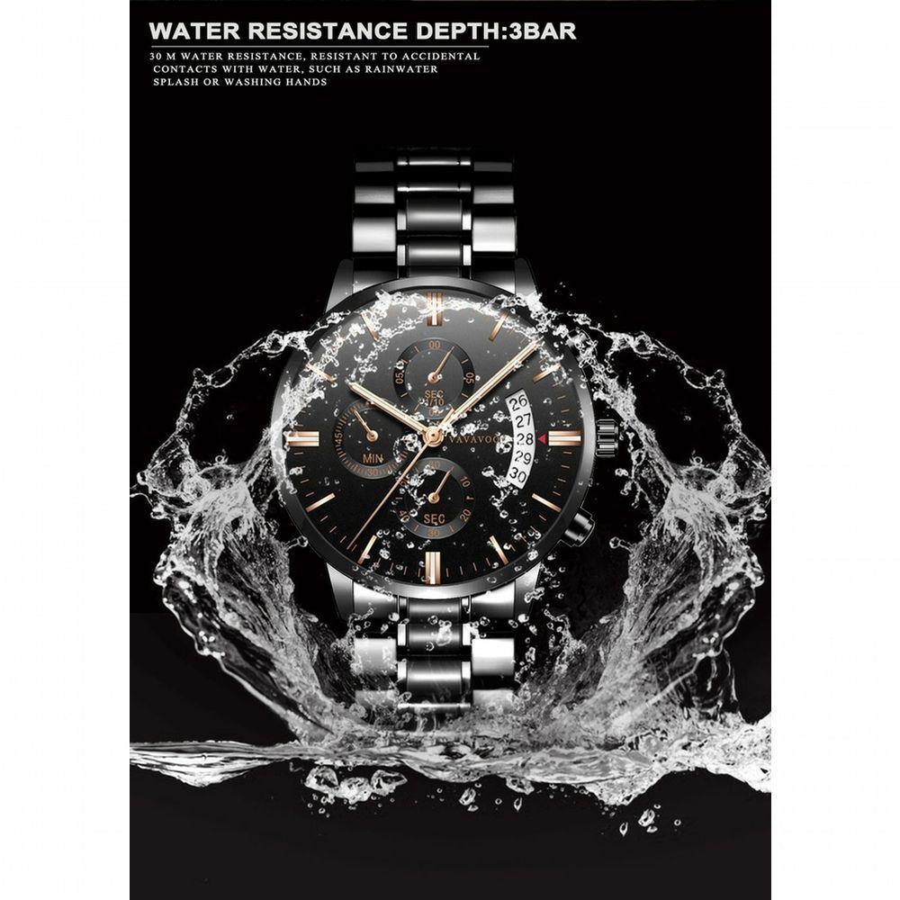 Relógio Masculino Aço Inoxidavel Va Va Voom Va-214 À Prova D'Água Azul - 9