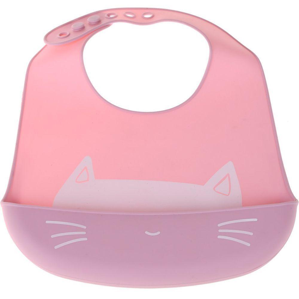 Babador Cata Migalha Silicone Impermeável Rosa - 1