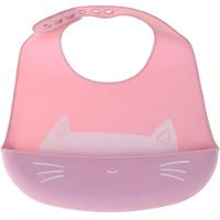 Babador Cata Migalha Silicone Impermeável Rosa - 1