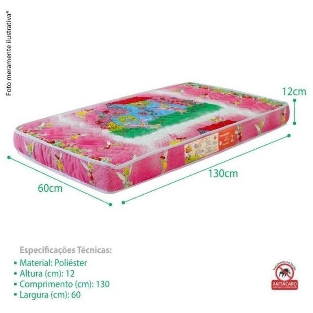 Colchão Berço 1 Lado Plastificado D18 60x12x130 Fadas - 5