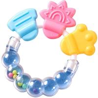 Mordedor Redondo De Silicone Com Chocalho Azul - 1