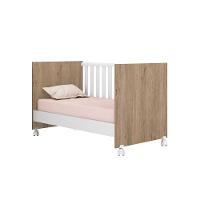 Berço Mini Cama Taís Brilhar Carvalho Rústico/Branco - 6