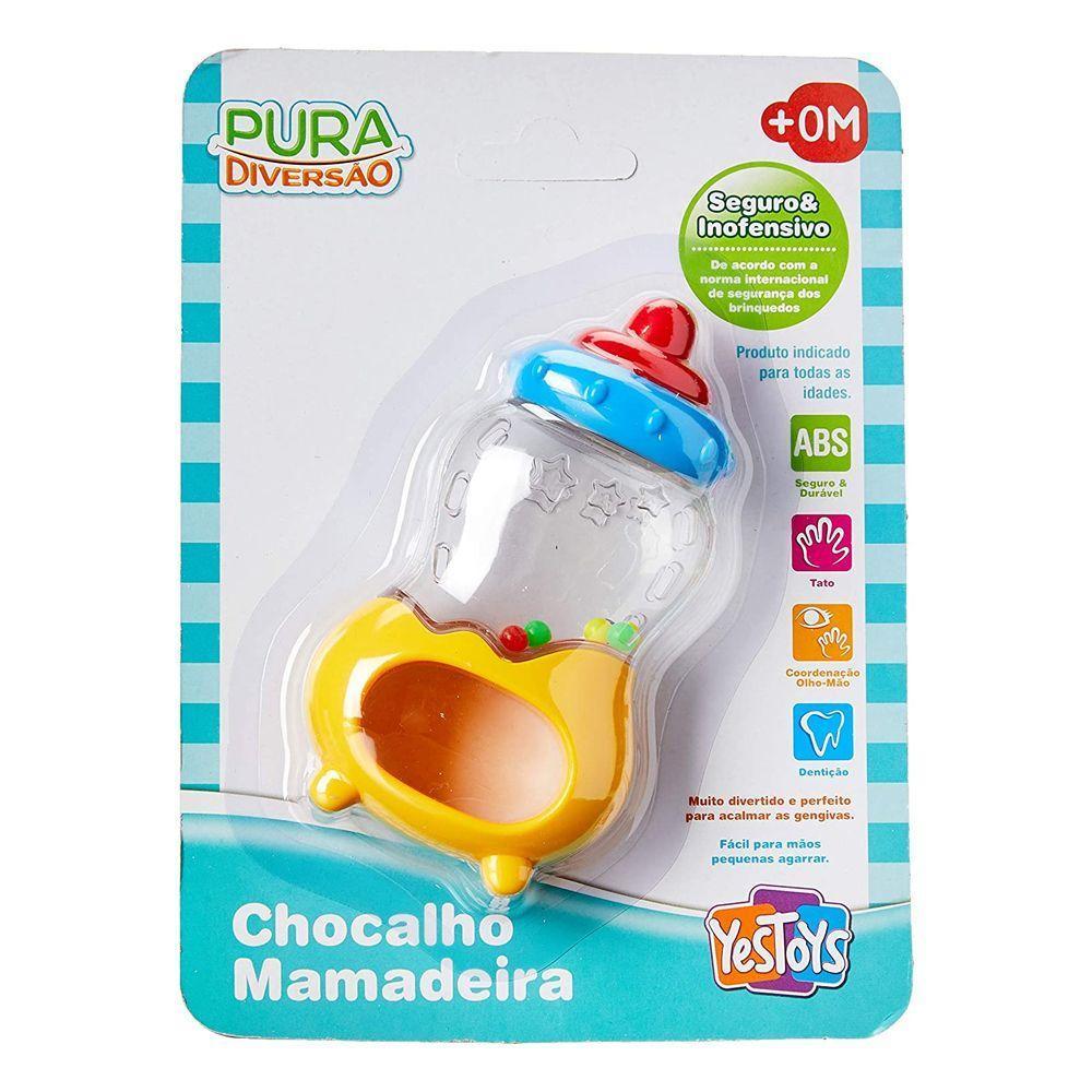 Chocalho Mamadeira Com Bolinhas - Pura Diversão - 1