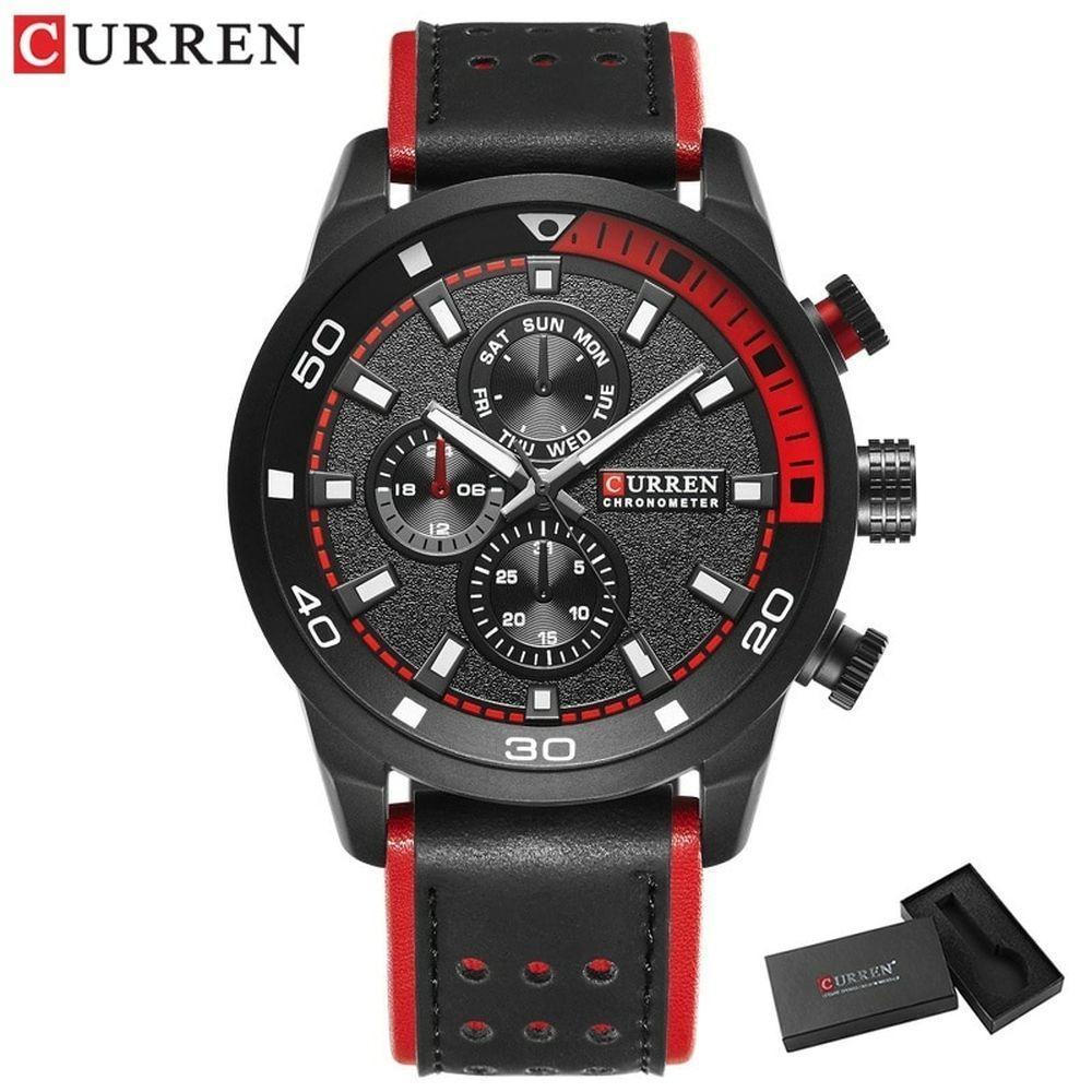 Relógio Masculino Curren 8250 À Prova D'Água Vermelho - 1