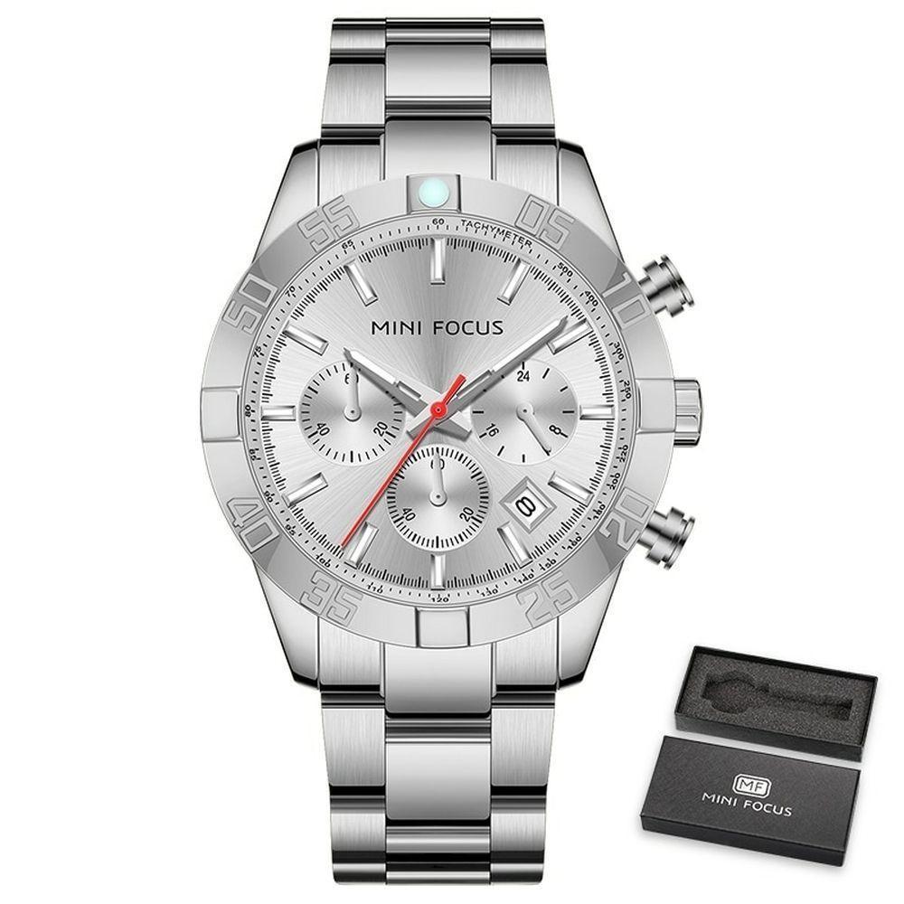 Relógio Masculino Mini Focus Mf0416g à Prova D'água Prata - 1