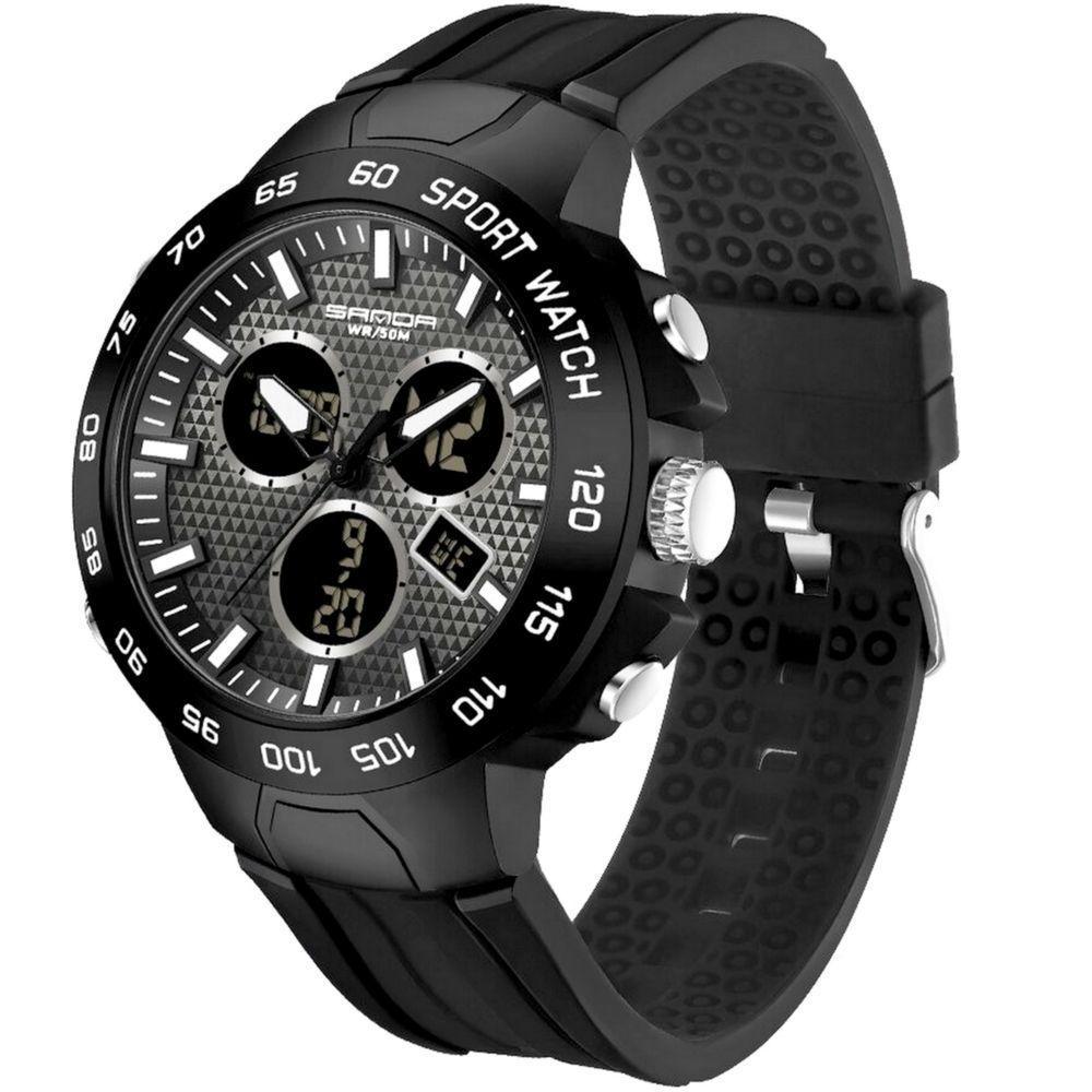 Relógio Pulso Digital Masculino Display Duplo A Prova D`Água - 1