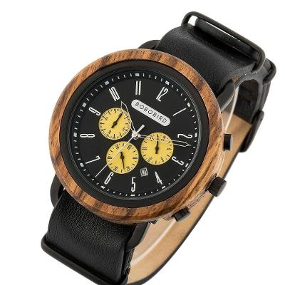 Relógio Masculino Aço Inoxidável Bobo Bird T56 À Prova D'Água Amarelo Sim
