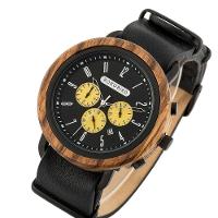 Relógio Masculino Aço Inoxidável Bobo Bird T56 À Prova D'Água Amarelo Sim - 1