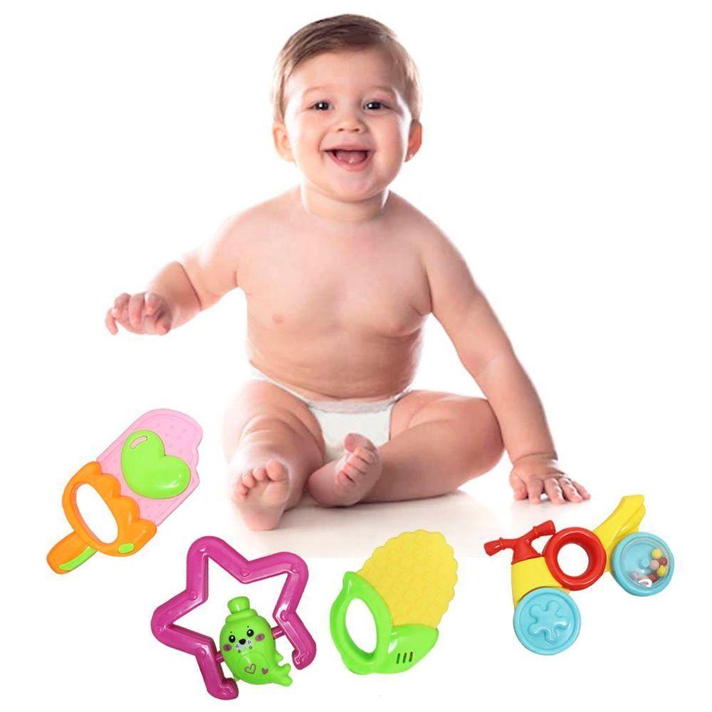 Conjunto Brinquedo Chocalho E Mordedor Infantil 4 Peças - 2