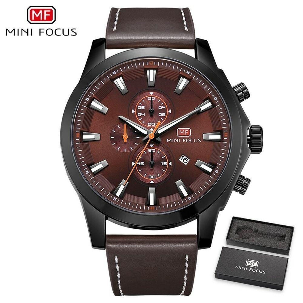 Relógio Masculino Mini Focus Mf0082g à Prova D'água Marrom - 1