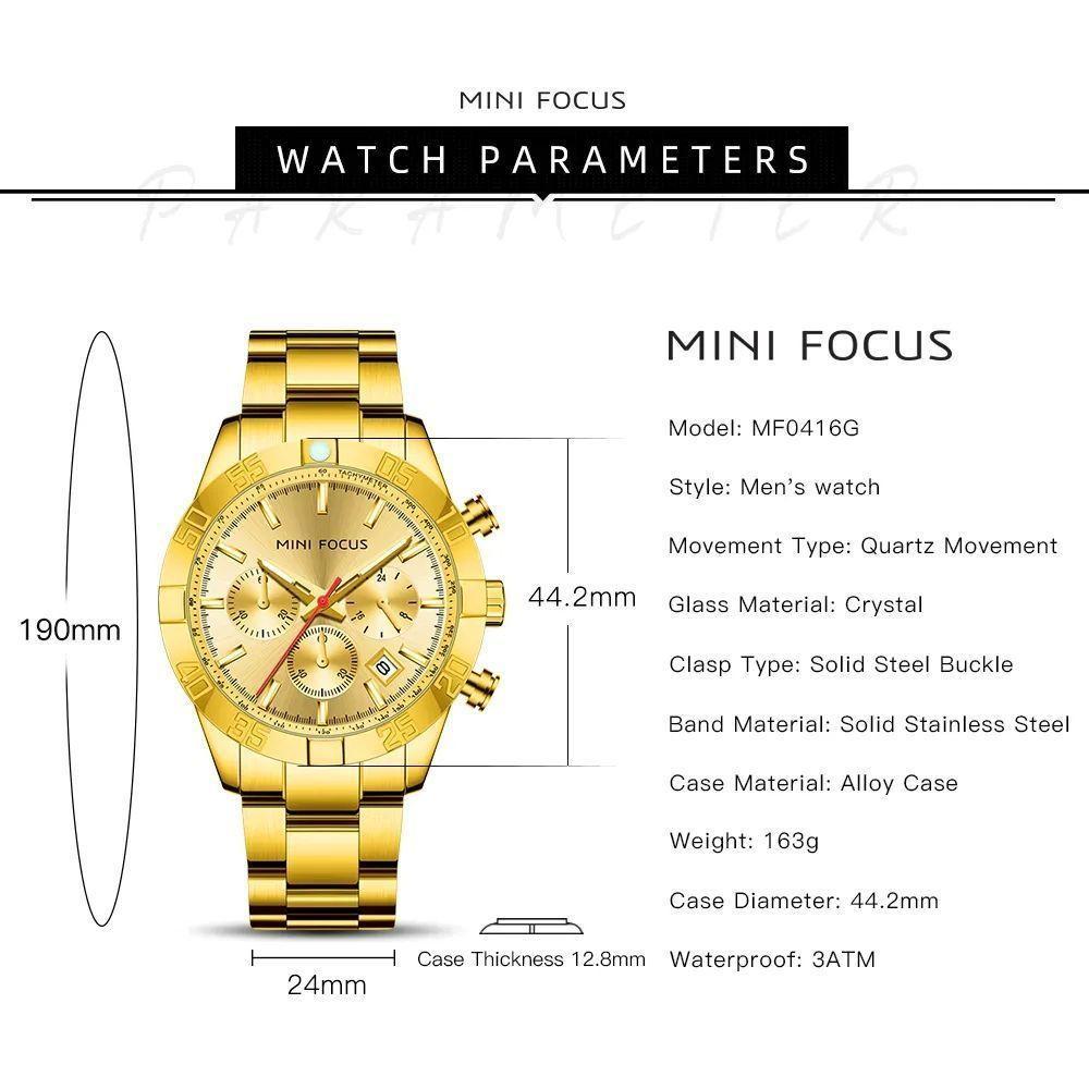 Relógio Masculino Mini Focus Mf0416g à Prova D'água Preto - 2