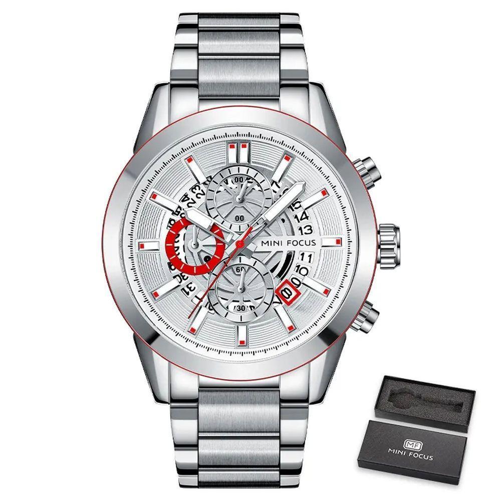 Relógio Masculino Mini Focus Mf0285g à Prova D'água Prata - 1