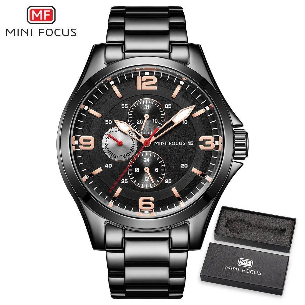 Relógio Masculino Mini Focus Mf0199g à Prova D'água Preto - 1