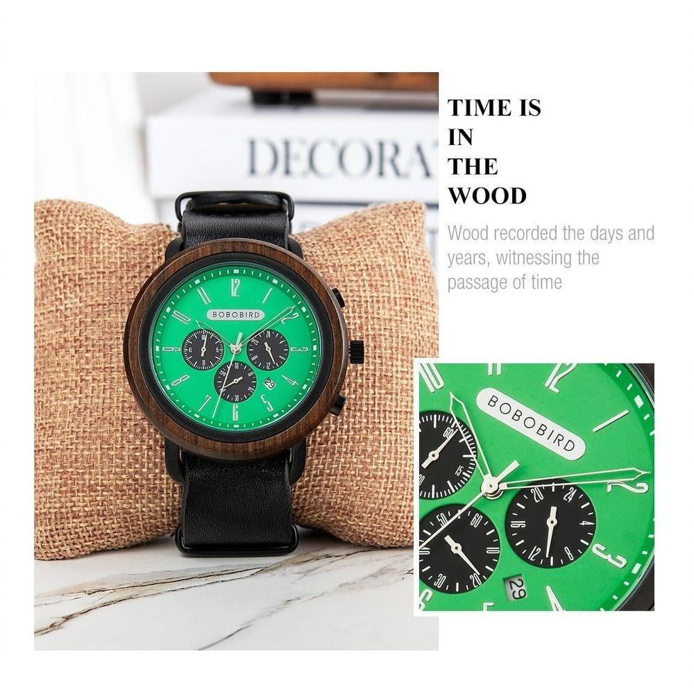 Relógio Masculino Aço Inoxidável Bobo Bird T56 À Prova D'Água Preto Sim - 4