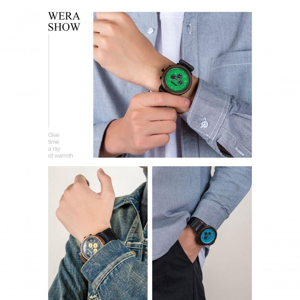 Relógio Masculino Aço Inoxidável Bobo Bird T56 À Prova D'Água Preto Sim - 6