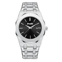 Relógio Masculino Poshi 948 à Prova D'água Prata Preta - 1