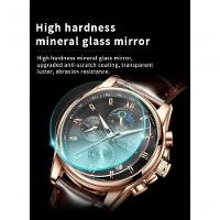 Relógio Masculino Lige 8951 à Prova D'água Ouro Azul - 5