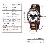 Relogio Masculino Bobo Bird Gp009-4 À Prova D'Água Preto - 4