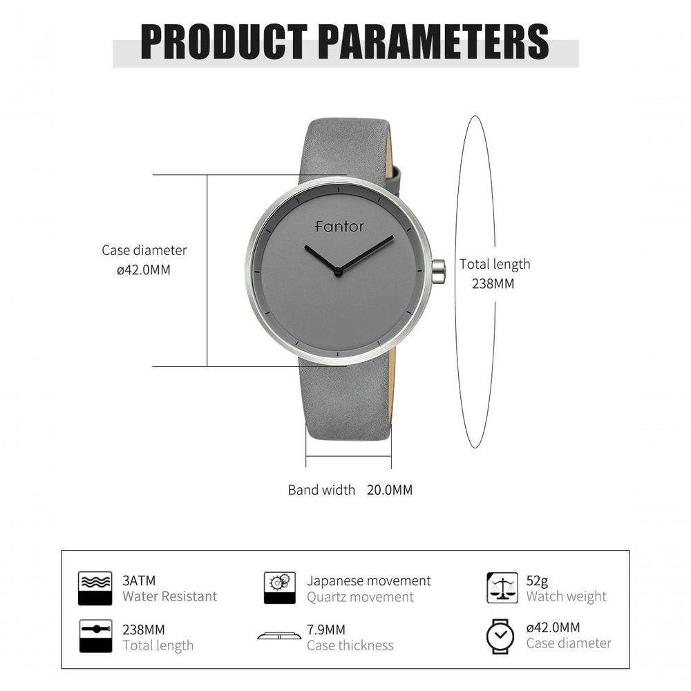 Relógio Masculino Fantor Wf1011g à Prova D'água Branco - 4