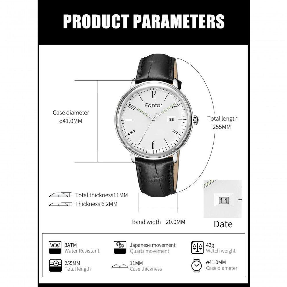 Relógio Masculino Fantor Wf1005g à Prova D'água Prata - 2