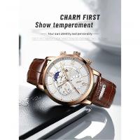 Relógio Masculino Lige 8932 à Prova D'água Ouro - 5