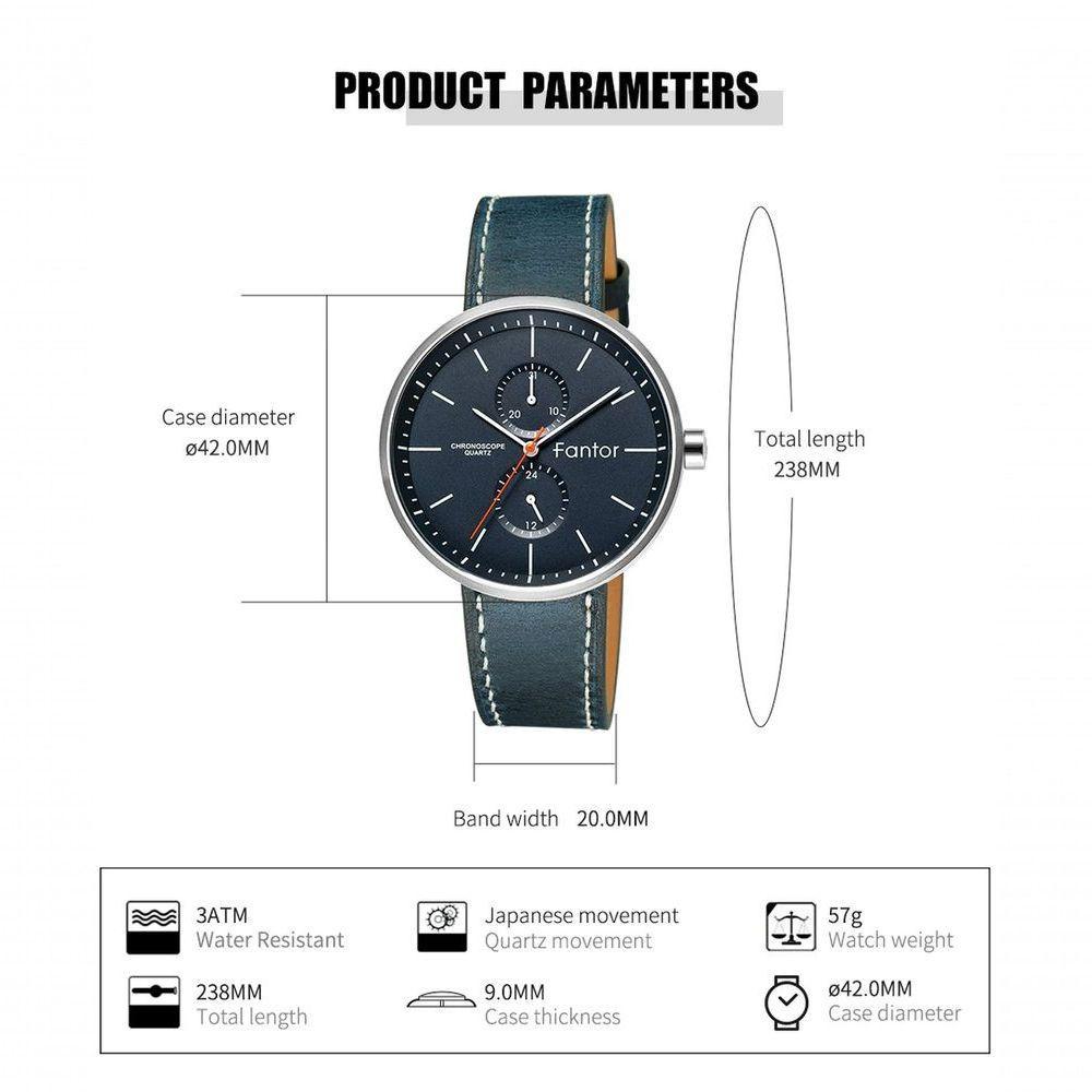 Relógio Masculino Fantor Wf1022g à Prova D'água Amarelo - 2