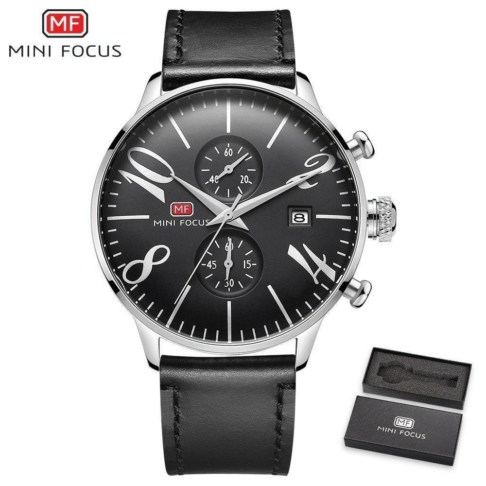 Relógio Masculino Mini Focus Mf0135-5 à Prova D'água Prata - 1