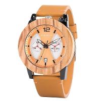 Relógio Masculino De Madeira Bobo Bird T030 À Prova D'Água Bege - 1