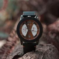 Relógio Masculino De Madeira Bobo Bird T030 À Prova D'Água Bege