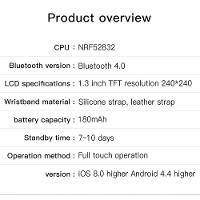 Relógio Inteligente Masculino Smartch Nrf52832 à Prova D'água Preto - 2