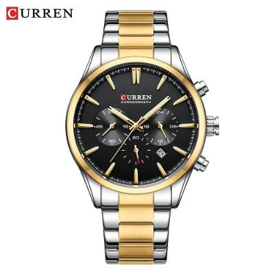 Relógio De Pulso Masculino Curren 84467 à Prova D'água Ouro No