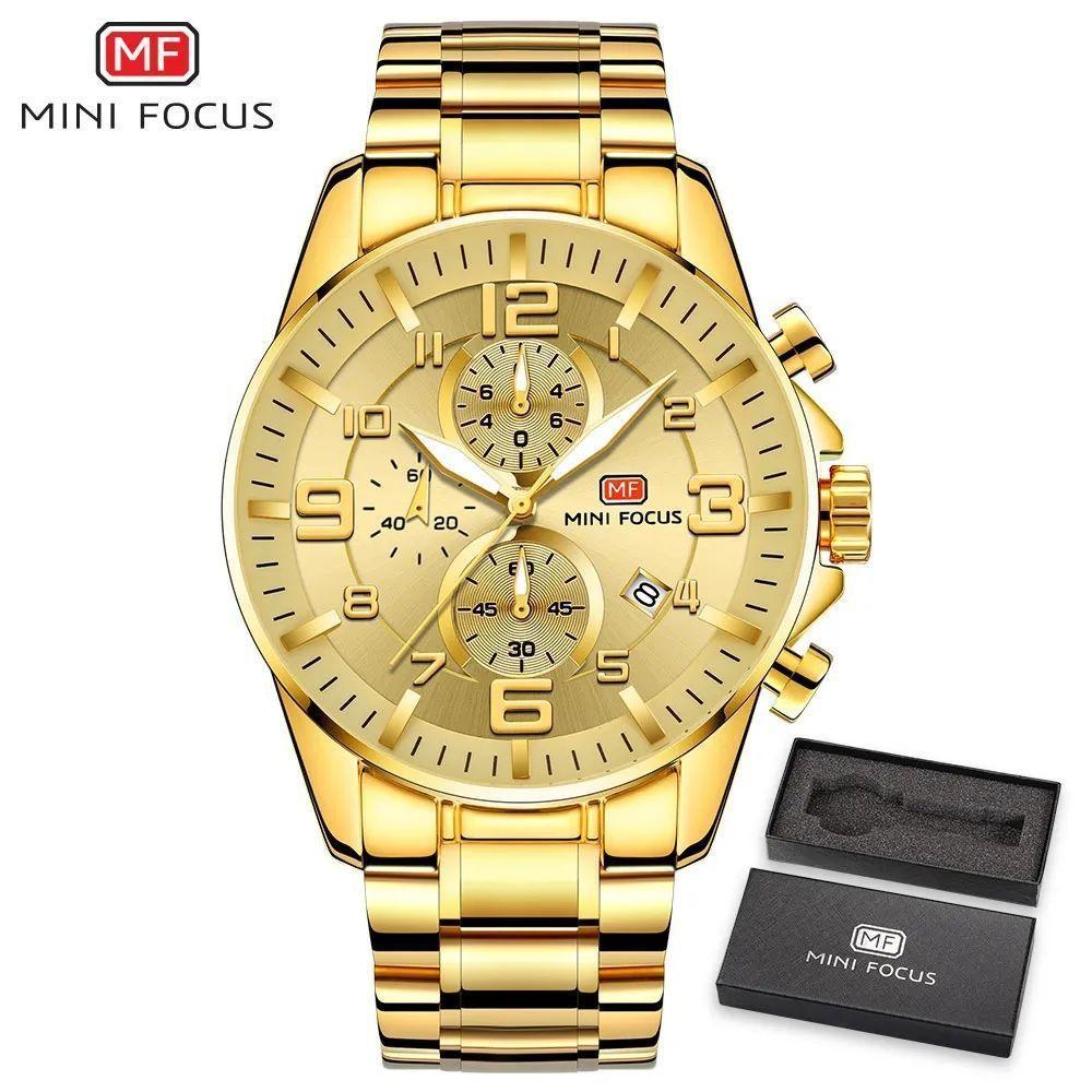 Relógio Masculino Mini Focus Mf0278g à Prova D'água Ouro - 1