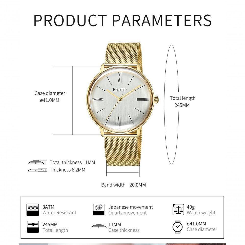 Relógio Masculino Fantor Wf1002g à Prova D'água Bronze - 4