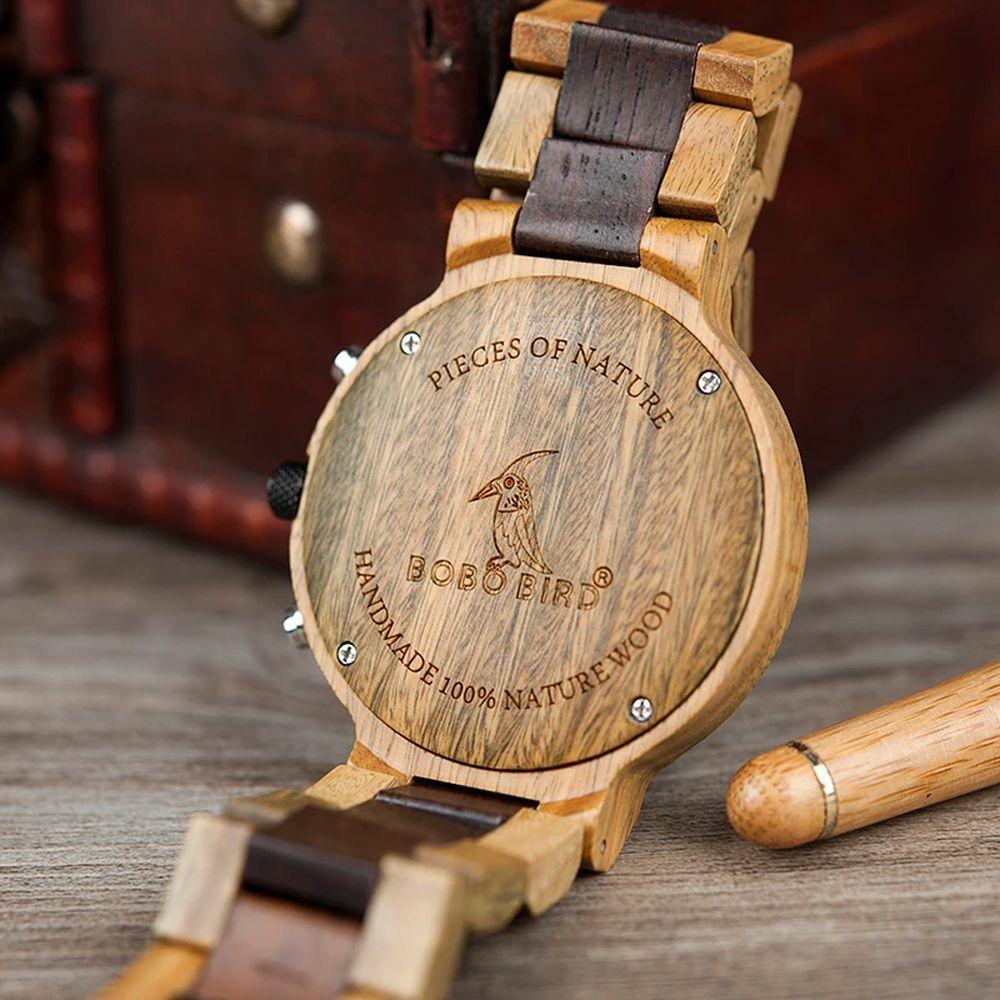 Relogio Masculino Bobo Bird W-R21 À Prova D'Água Com Caixa-2 - 3