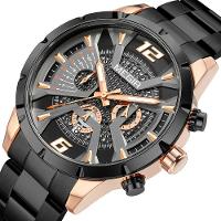 Relógio De Pulso Masculino Megir 2221 à Prova D'água Ouro Rosa - 1