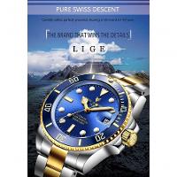 Relógio Masculino Lige 6801 à Prova D'água Preto - 3