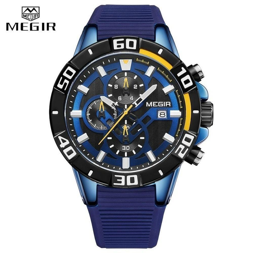 Relógio De Pulso Masculino Megir 2121 à Prova D'água Azul - 1